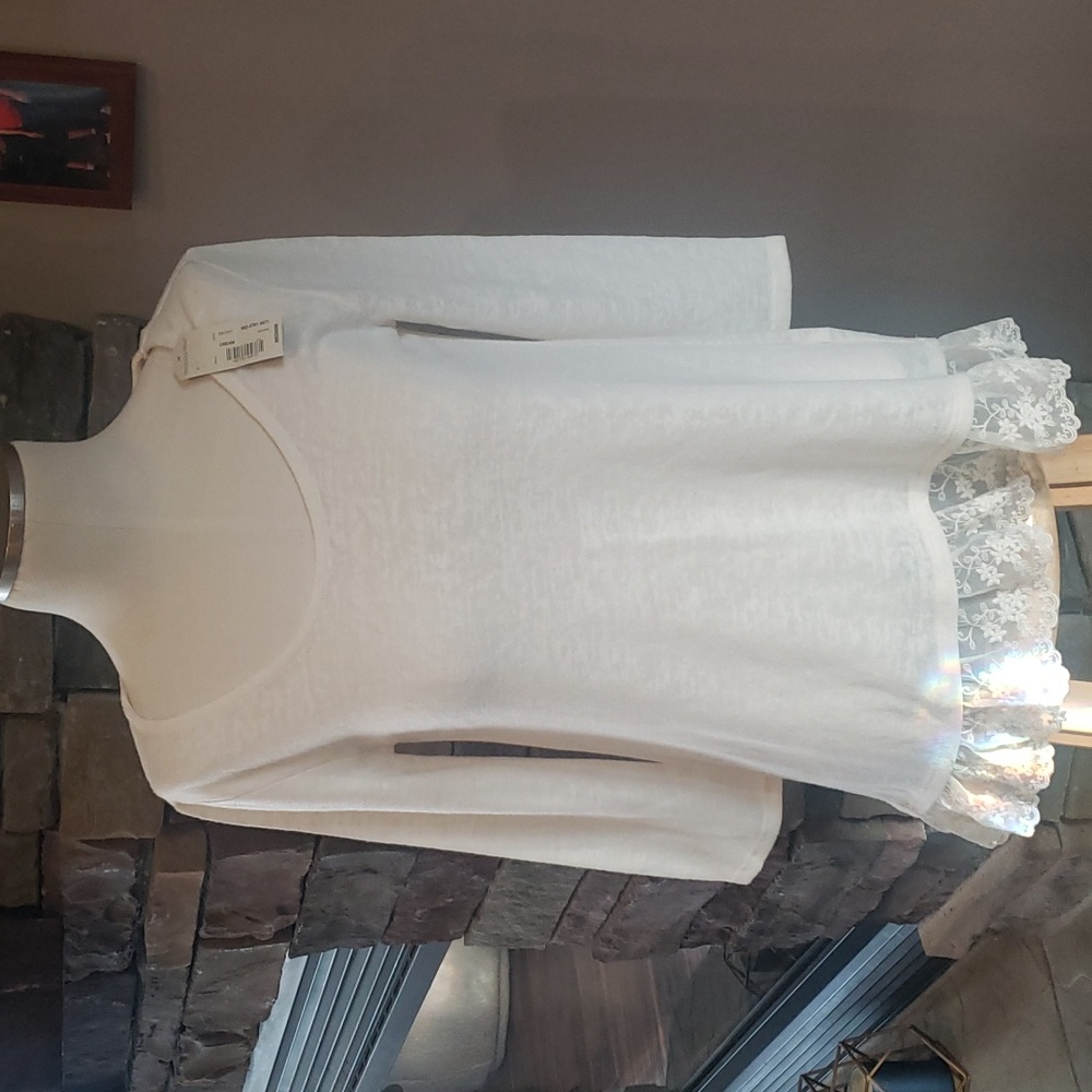 NWT Arizona Jean Co off white 3/4 sleeve size med top